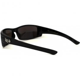 Sport Locs Mens Rectangular Warp Gangster Cholo Sunglasses - Black Blue Mirror - CH1966UE32W $10.85