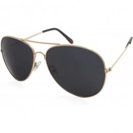 Aviator Sunglasses - Classics - Aviator / Frame Gold Lens Grey - CB114G7NJJ9 $24.39