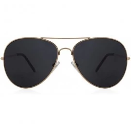 Aviator Sunglasses - Classics - Aviator / Frame Gold Lens Grey - CB114G7NJJ9 $15.61