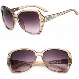 Oval 2019 Vintage Big Frame Sunglasses Women Er Gradient Lens Driving Sun Glasses UV400 Oculos De Sol Feminino - Tea - C8198A...