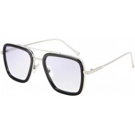 Rectangular Retro Square Sunglasses Tony Sunglasses Trendy Gradient Lens B2510 - CM18WQIRGDH $29.01