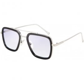 Rectangular Retro Square Sunglasses Tony Sunglasses Trendy Gradient Lens B2510 - CM18WQIRGDH $12.94