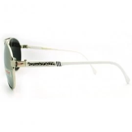 Round Biohazard Sunglasses Racer Round Aviators Multicolor Reflective Lens - Silver White - CJ11FWZZLCH $9.70