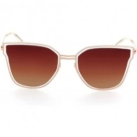 Sport Made In ITALY Cat Eye Polarized Lens Metal Frame Ladies Sun glasses Ds1552 - Ivory - CQ189NHEES9 $48.01