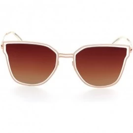 Sport Made In ITALY Cat Eye Polarized Lens Metal Frame Ladies Sun glasses Ds1552 - Ivory - CQ189NHEES9 $26.88