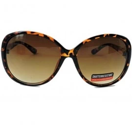 Aviator Vintage Thick Oversized Plastic Frame Womens Sunglasses UV 400 - Tortoise W Gold Chain - C818RMKH66G $13.45