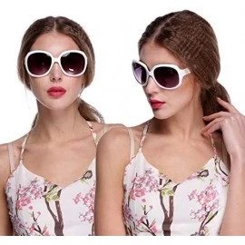 Oversized Women's Retro Vintage Style Shades Fashion Oversized Sunglasses Outdoor Driving Eyewear Glasses - White - C618TA92R...