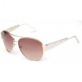 Oval Fashion Oval Designed Colored Temple Sunglasses - White - C5119VA28NN $8.03