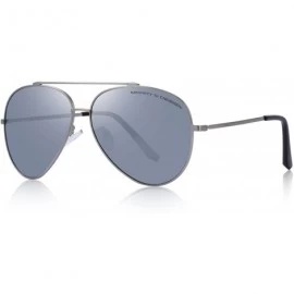 Aviator Polarized sun glasses fashion men Metal Frame Unisex Sunglasses S8805 - Silver - CK18D5Y3WHN $22.64