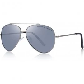 Aviator Polarized sun glasses fashion men Metal Frame Unisex Sunglasses S8805 - Silver - CK18D5Y3WHN $14.99