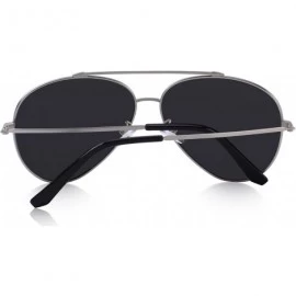 Aviator Polarized sun glasses fashion men Metal Frame Unisex Sunglasses S8805 - Silver - CK18D5Y3WHN $14.99