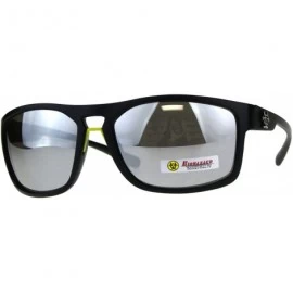 Sport Biohazard Mens Sunglasses Oval Rectangular Matte Frame UV 400 - Black (Silver Mirror) - C418CW3QT7K $19.15