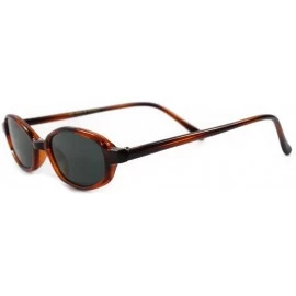 Rectangular Indie 70s 80s Frame Rectangle Sunglasses - Brown & Black / Gray - C318ECEDS0E $15.36