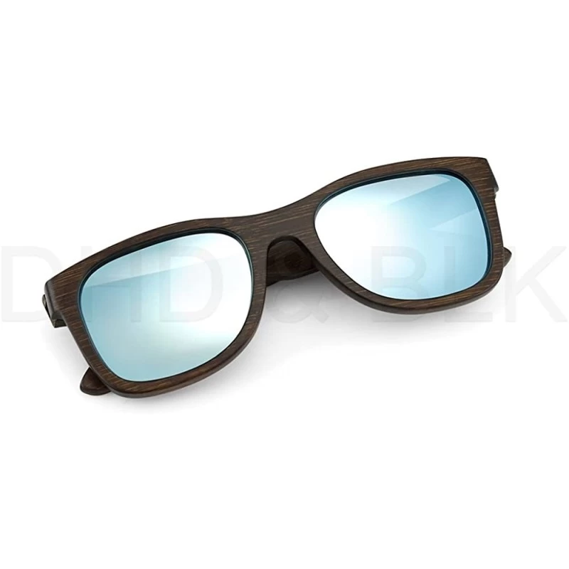 Rectangular Oct17 Bamboo Wood Wooden Polarized Lens Sunglasses Real Eyewear Sunglass Men Women - Silver - CP185SEXOTR $34.43