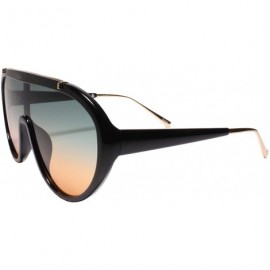 Aviator Oversized Modern Retro Shield Luxury Designer Fashion Sunglasses - Multi Color - CY195D5S80O $26.81