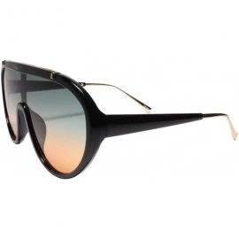 Aviator Oversized Modern Retro Shield Luxury Designer Fashion Sunglasses - Multi Color - CY195D5S80O $27.16