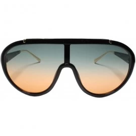Aviator Oversized Modern Retro Shield Luxury Designer Fashion Sunglasses - Multi Color - CY195D5S80O $11.44