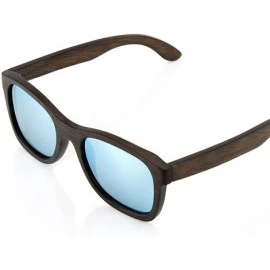 Rectangular Oct17 Bamboo Wood Wooden Polarized Lens Sunglasses Real Eyewear Sunglass Men Women - Silver - CP185SEXOTR $34.43