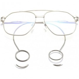 Sport Womens Sunglasses - Oversized Optical Sun Glasses Metal Frame Big Wear Earrings Shades - F - CU18DTUN6AI $10.70