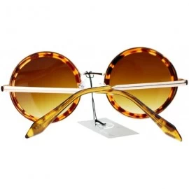 Round Circle Lens Steam Punk Wind Breaker Side Visor Round Retro Sunglasses - Tortoise - CA11X59F9CJ $13.13
