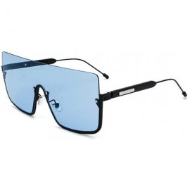 Square 2019 new fashion brand designer metal half frame frog mirror unisex trend sunglasses UV400 - Blue - CL18LWQZG7R $21.54