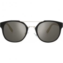Oval Retro Vintage Crossbar Horn Rimmed Sunglasses - Exquisite Packaging - Rv3 Black - CB195CO0M48 $22.10