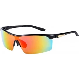 Rimless New Season Al-Mg Sport Men Polarized Sunglasses Ultra Light UV Protection Shades For Driving Cycling Fishing Golf - C...