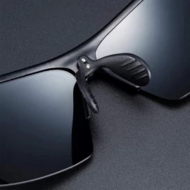 Rimless New Season Al-Mg Sport Men Polarized Sunglasses Ultra Light UV Protection Shades For Driving Cycling Fishing Golf - C...
