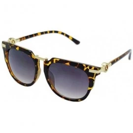 Square Square Horn Rimmed Cateye Sunglasses - Brown Tortoise & Gold Frame - CG185OC7YEY $12.09