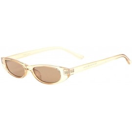 Rectangular Thick Frame Rectangular Oval Sunglasses - Yellow Crystal - CC1986UG083 $31.37