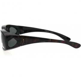 Rectangular Polarized Womens Geometric Pattern 60mm OTG Fit Over Sunglasses - Dark Red - C5185W2QI5H $15.78