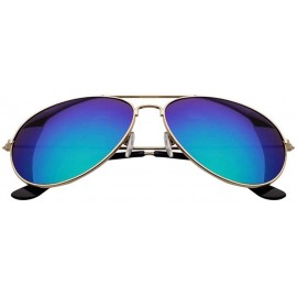 Goggle Ellipse Metal Frame Polarized Mirrored Sunglasses - Blue - C918WCMZA62 $26.75