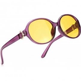 Square Oversized Night-driving Glasses for Women - Polarized Lens Stylish-Safety Nighttime/Rainy/Cloudy - CP18W6YUX4L $35.27