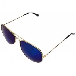 Goggle Ellipse Metal Frame Polarized Mirrored Sunglasses - Blue - C918WCMZA62 $14.48