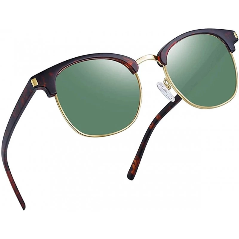 Semi-rimless Half Frame Polarized Sunglasses for Women and Men Driving Sun glasses 100% UV Blocking Retro Brand Sun Glasses -...