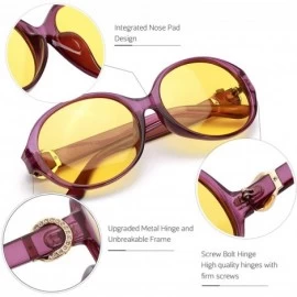 Square Oversized Night-driving Glasses for Women - Polarized Lens Stylish-Safety Nighttime/Rainy/Cloudy - CP18W6YUX4L $35.27
