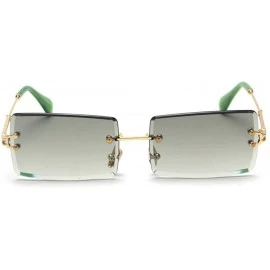 Rectangular Rimless Sunglasses Summer Rectangular glasses - CL197MK8KHL $50.30