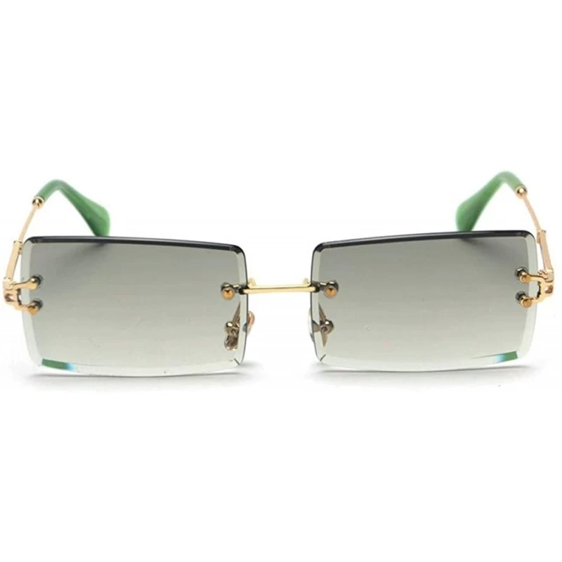 Rectangular Rimless Sunglasses Summer Rectangular glasses - CL197MK8KHL $30.32