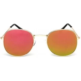 Goggle Fashion UV Protection Glasses Travel Goggles Metal Frame Outdoor Sunglasses Sunglasses - Gold Pink - C518RCNA3HL $8.46