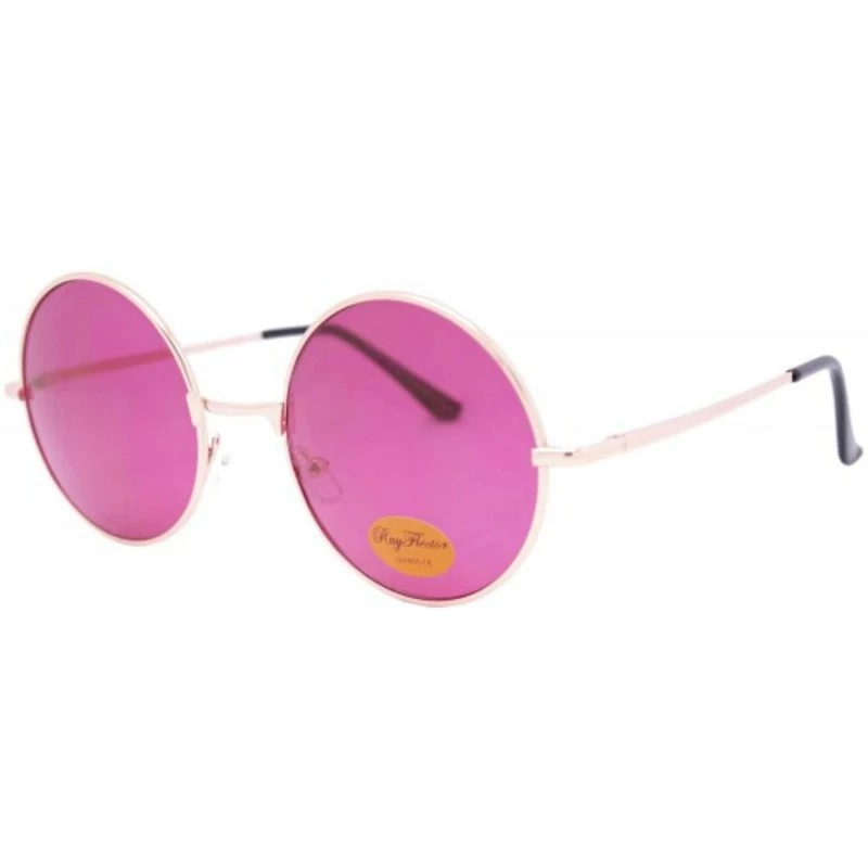 Round LENNON Round Lens Metal Sunglasses - Purple - C9199UHSA3C $11.85