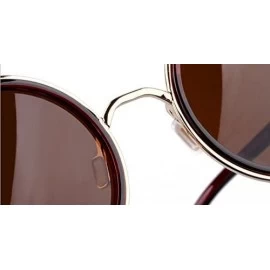 Oversized Unisex Mens Womens Steampunk Round Sunglasses Side Shields Vintage Cyber Goggles - G Brown - CH17YQD6WKN $12.69