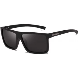 Oversized Men Sunglasses Polarized Flat Top Sunglasses Driving Sun Glasses - Sand Black - CE194OIM4SK $45.76