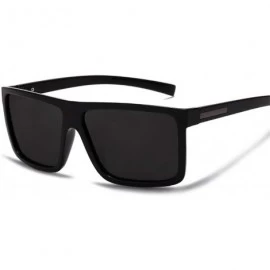 Oversized Men Sunglasses Polarized Flat Top Sunglasses Driving Sun Glasses - Sand Black - CE194OIM4SK $26.74