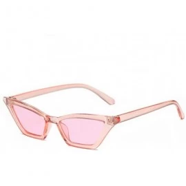 Square Women Cat Eyes Sunglasses - Vintage Ladies Square shade Glasses Goggle - Pink/Pink - CU18ET78OT8 $10.28