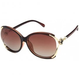 Round Women Sunglasses Retro Gradient Brown Drive Holiday Round Polarized UV400 - Gradient Brown - CK18RLTHGD2 $18.33