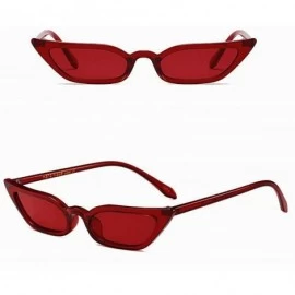 Aviator Fashion Women Glasses Vintage Cat Eye Sunglasses Ladies Small Frame UV400 Eyewear - Red - CS196HDQ2L5 $9.58