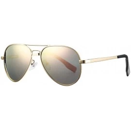 Oversized Polarized Aviator Sunglasses for Juniors Small Face Women Men Vintage UV400 Protection Shades - CI18GGO07H8 $27.76