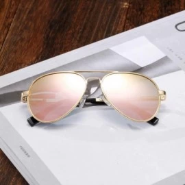 Oversized Polarized Aviator Sunglasses for Juniors Small Face Women Men Vintage UV400 Protection Shades - CI18GGO07H8 $15.76