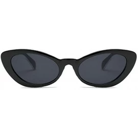 Oversized Fashion Oval Round Retro Sun glasses Color Plastic Lenses Sunglasses - Black White - CA18NI60H6G $11.87