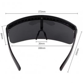 Wrap Oversized Futuristic Sunglasses for Women Men Shield Visor Glasses Lens UV400 Super Large - Brown - CK18XGDMK6T $8.68